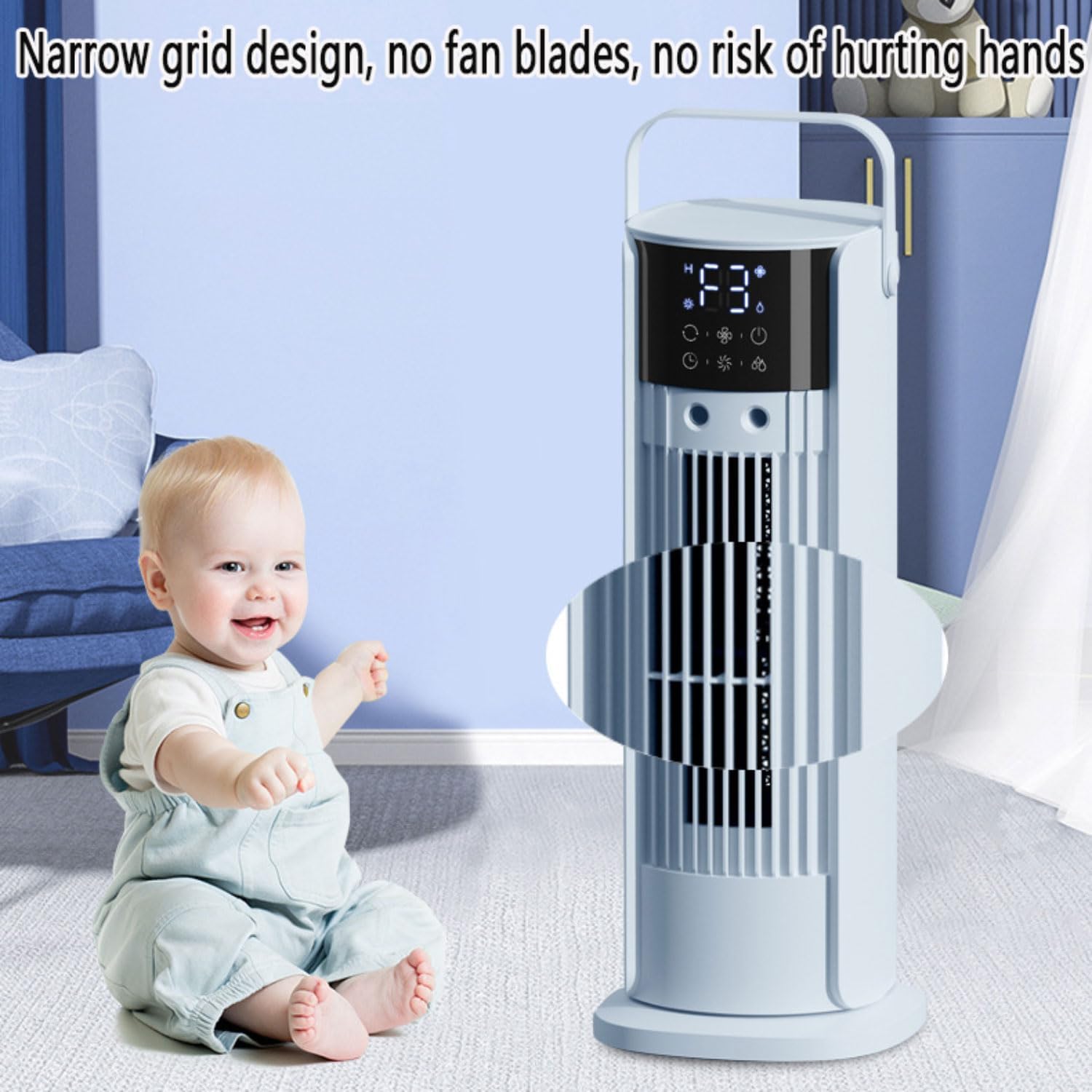 GENERIC Ventilateur De Tour Oscillant à 180°, Refroidisseur D'air évaporatif Portable Avec Télécommande, écran Tactile Numérique à 3 Vitesses, Humidificateur De Merde Silencieux Pour La Salle De Bureau à Domi