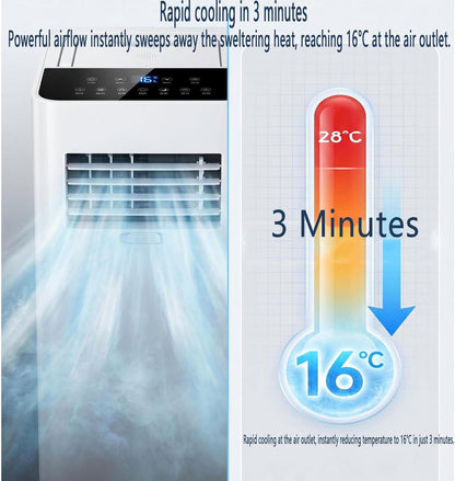 GENERIC Ultra Silencieux Portable AC 7000 BTU Pour Les Chambres à 300 Pieds Carrés, Déshumidificateur D'économie D'énergie Et Ventilateur Avec Minuterie 24h, Conception Facile De Déplacement