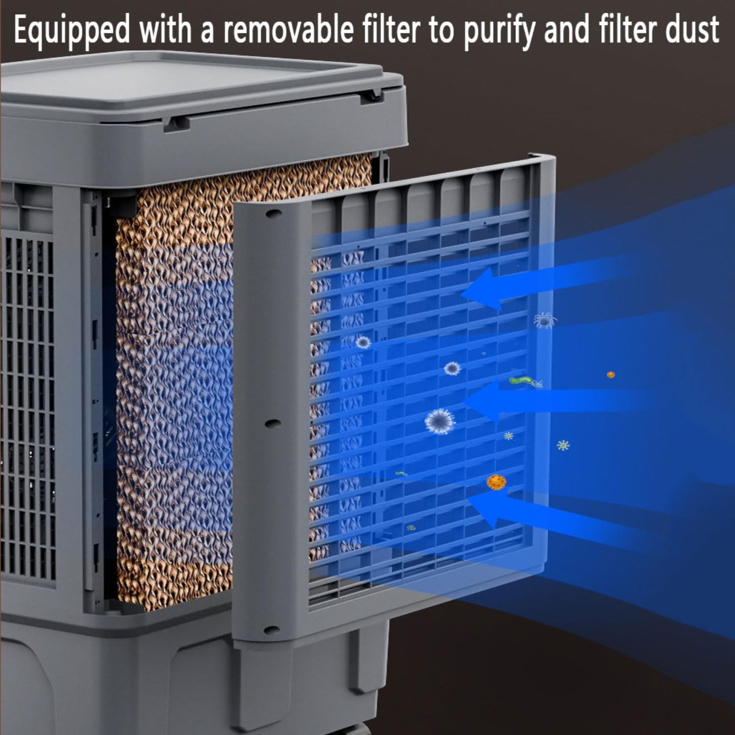 GENERIC Refroidisseur évaporatif Portable Avec Grand Réservoir, Oscillation De 120°, Fonctionnement Silencieux à Partir De 30dB, économie D'énergie Pour La Terrasse Et Le Bureau, Aucun Tuyau Nécessaire