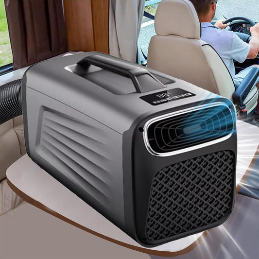  Climatiseur Portable 2 En 1 Pour Camping-Car, 5200 BTU, 400 W, Silencieux, Avec Compresseur, Faible Consommation D'énergie, Idéal Pour Tentes Et Camping-Cars. Fonction Déshumidification Gray