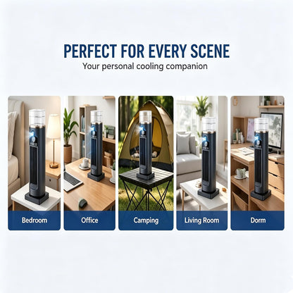  Ventilateur De Climatisation Portable Pour Chambre à Coucher, Vitesses Réglables, Climatisation De L'espace Personnel D'été Avec Minuterie Et Télécommande, Pour La Maison, Le Bureau, Le Camping, Le