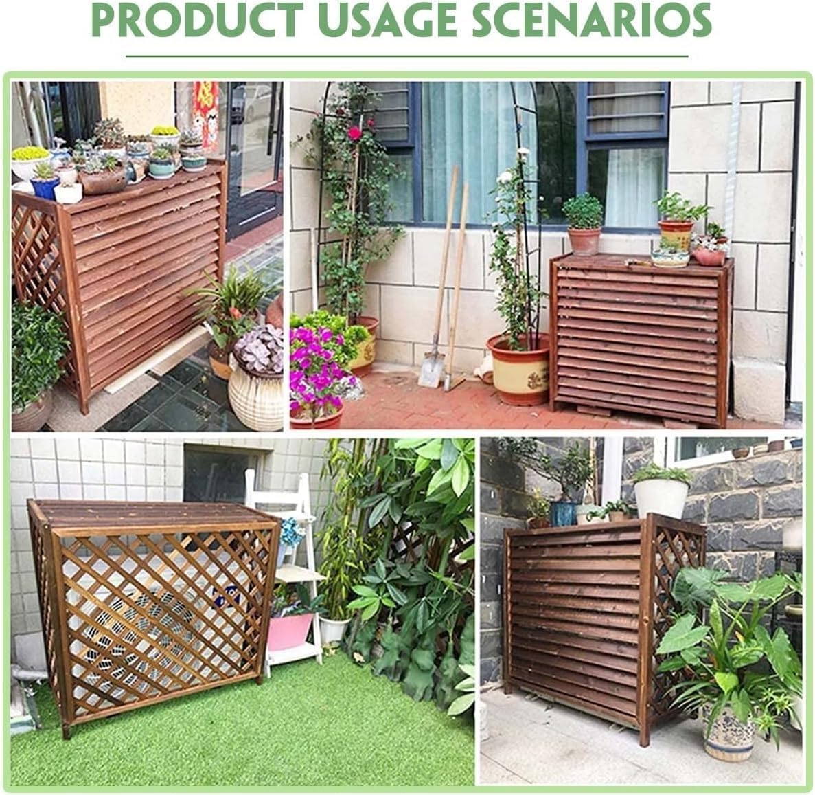  Housses De Protection Pour Climatiseurs Extérieurs, écran Décoratif De Protection Pour Climatiseurs, Abri Pour Poubelles, Barrière Pour équipements De Piscine, Pièce