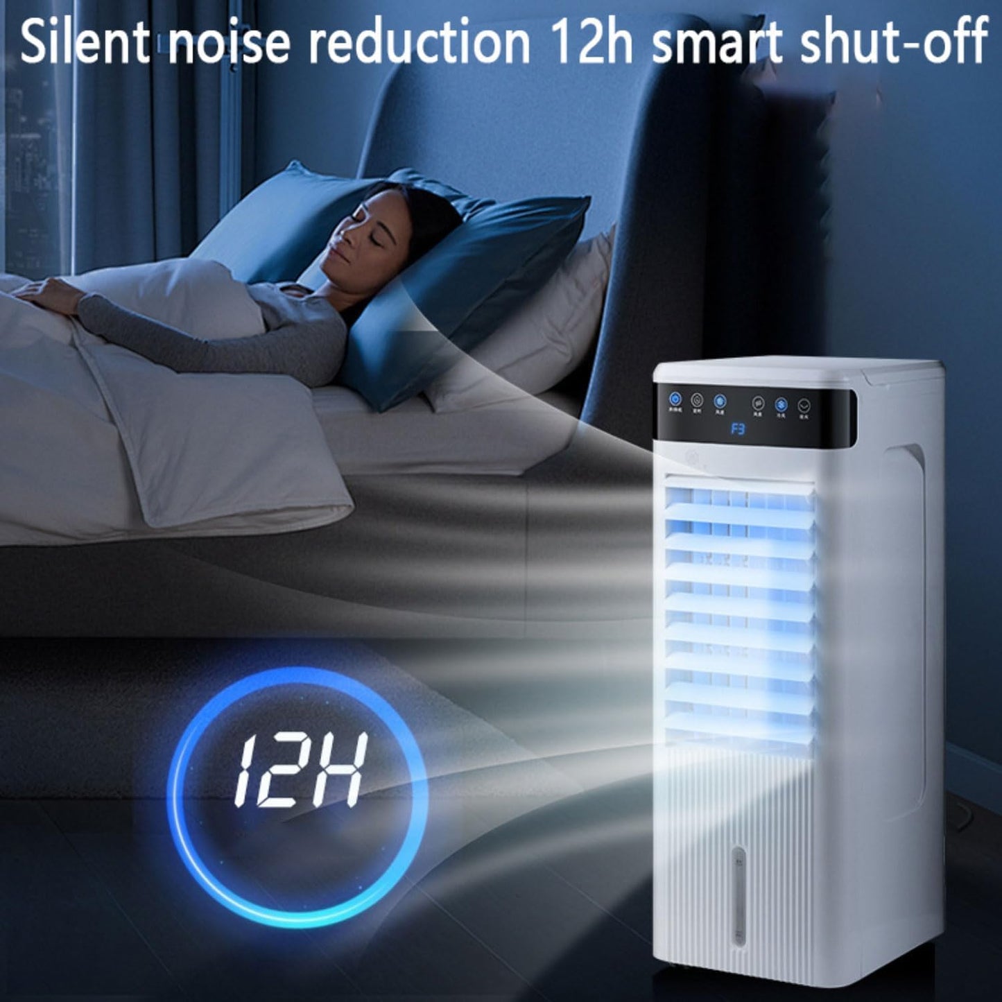 GENERIC Refroidisseur Par évaporation Portable Avec 3 Modes, 3 Vitesses, Minuterie De 12 Heures, Plus Grand Réservoir Pour 12 Heures De Refroidissement, Pas De Tuyau Nécessaire Pour Chambre, Bureau, Camping