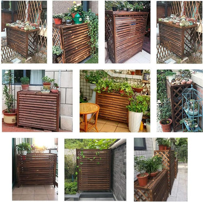 GENERIC Housse Imperméable En Bois Massif Pour Climatiseur Et Clôture - Protection Contre La Poussière Pour L'extérieur Avec Porte-fleurs - Taille M (96 X 40 X 89 Cm) Pour Une Meilleure Efficacité De La