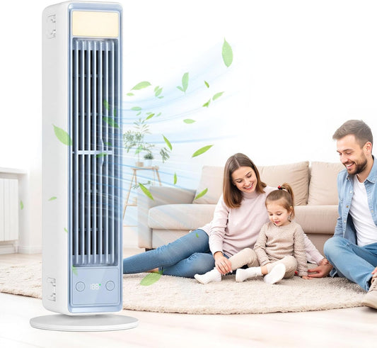  Climatiseur Portable, Refroidisseur D'air Mobile Silencieux à 3 Vitesses, Ventilateur Sans Pales économe En énergie, Mini-climatiseur Pour Chambre, Bureau Et Maison, Blanc