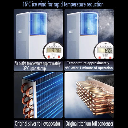  Climatiseur Portable Pour Grande Pièce, Unité Intelligente Avec Kit De Télécommande Et De Fenêtre, Refroidissement Rapide Et Déshumidificateur, Mode De Sommeil Silencieux, Oscillation 120 °