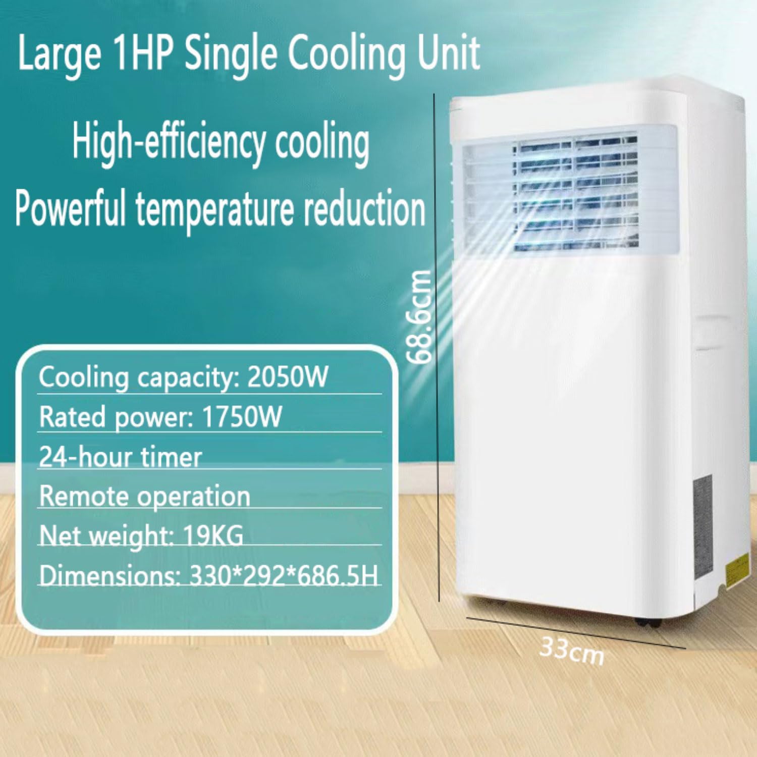  Climatiseur Portable Unité Intelligente Intelligente Avec Déshumidificateur Cool Et Modes Ventilateur Pour Les Chambres Jusqu'à 350 Pieds Carrés, Télécommande, Minuterie 24H, Kit D'installation