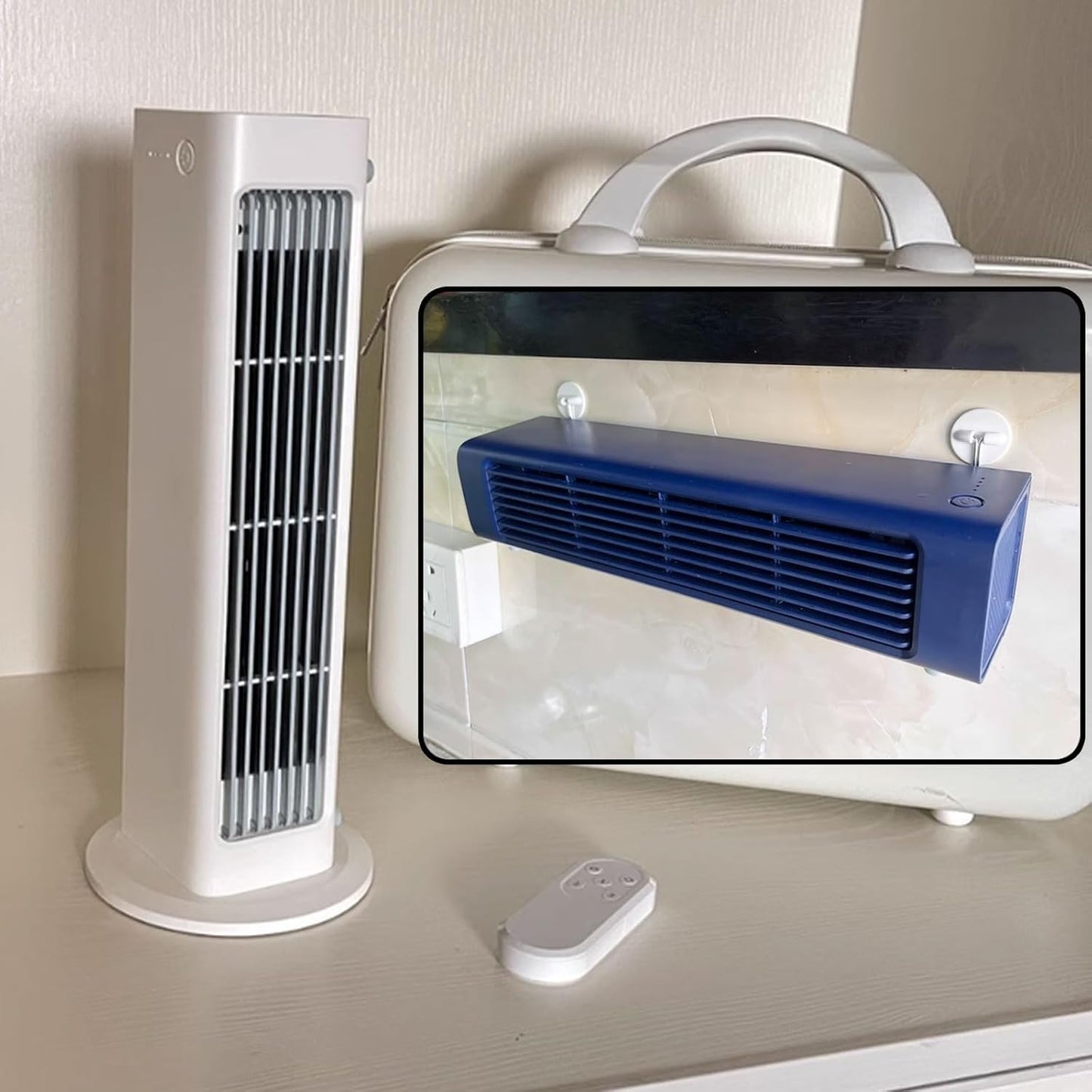  Ventilateur De Climatisation Mural Portable Sans Fenêtre Nécessaire, Mini Refroidissement à 3 Vitesses Avec Télécommande, Ventilateur De Bureau Sans Lame Silencieux Pour Bureau à Chambre à Coucher, Re