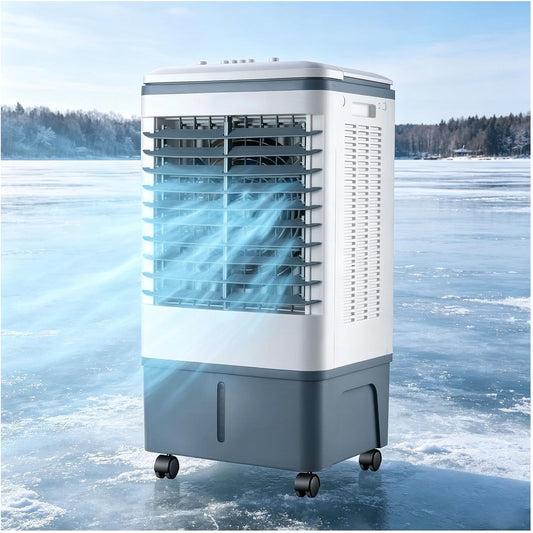 GENERIC Refroidisseur D'air Et Ventilateur 3 En 1, Rotation Automatique à 120°, 4 Roulettes Lisses, Réservoir De 20 L, Refroidissement De 1177 CFM, 3 Vitesses, Avec 2 Blocs De Glace, For Appartement RV