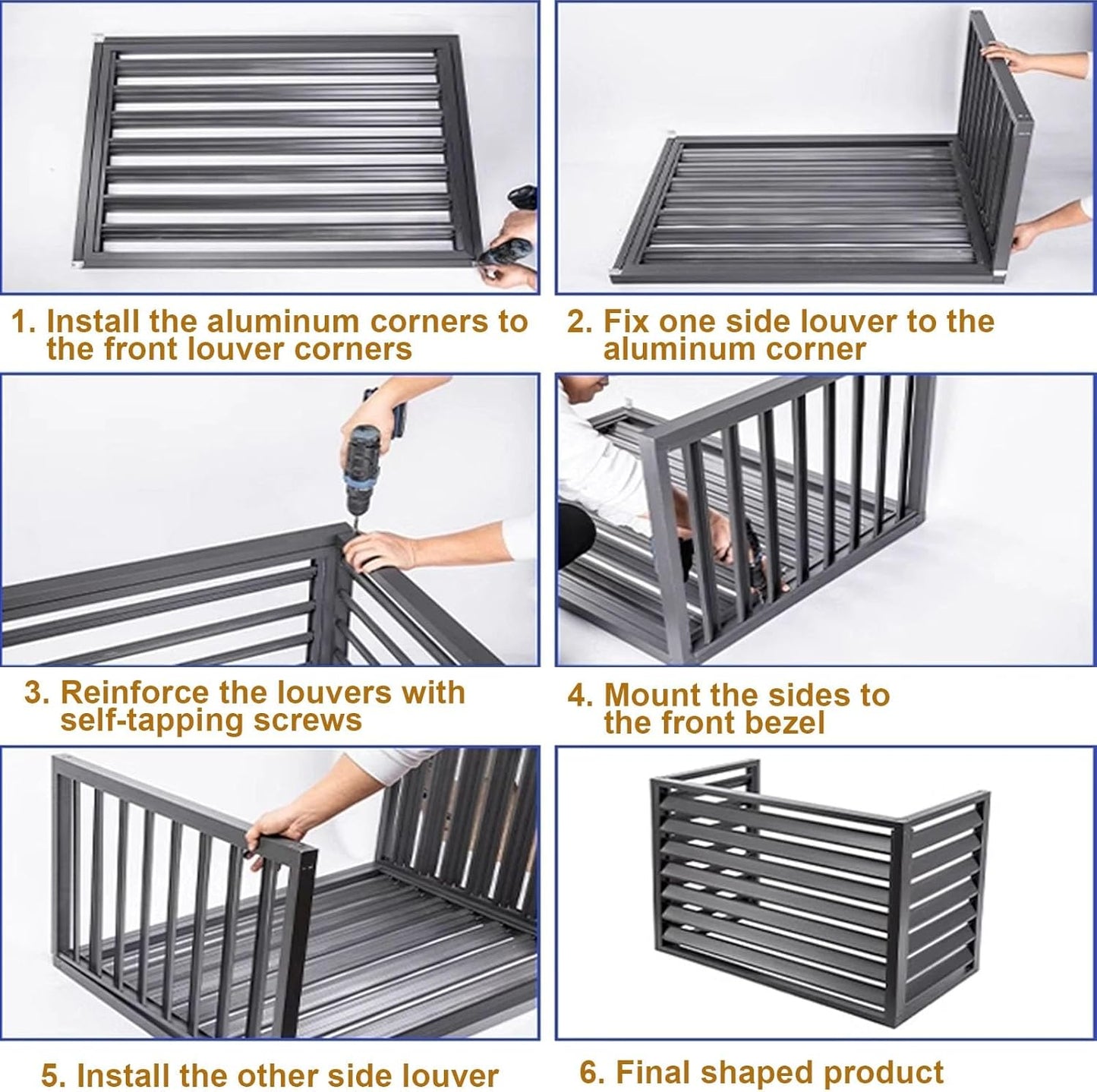 GENERIC Housse De Protection Pour Climatiseur D'extérieur – Protection En Aluminium Pour Pompe à Chaleur Résistante Aux Intempéries Pour Unités Extérieures, Cachette élégante Pour Unité De Climatisation