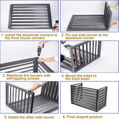 GENERIC Housse De Protection Pour Climatiseur D'extérieur – Protection En Aluminium Pour Pompe à Chaleur Résistante Aux Intempéries Pour Unités Extérieures, Cachette élégante Pour Unité De Climatisation
