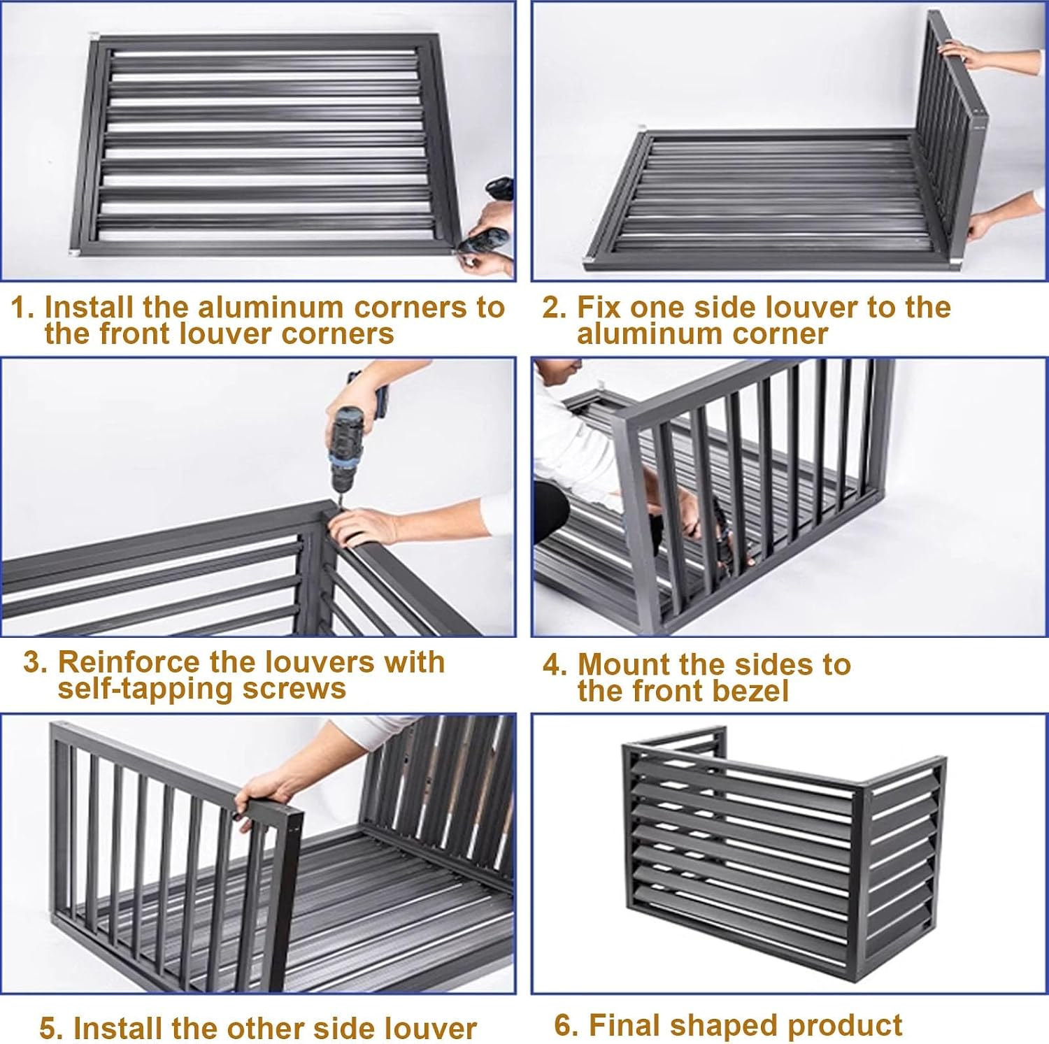 GENERIC Mini Housse De Climatiseur En Aluminium Résistant Aux Intempéries Pour Pompe à Chaleur Extérieure Clôture élégante Pour Cacher Les Unités AC Matériau Extérieur Blanc Utilisation Intérieure Et