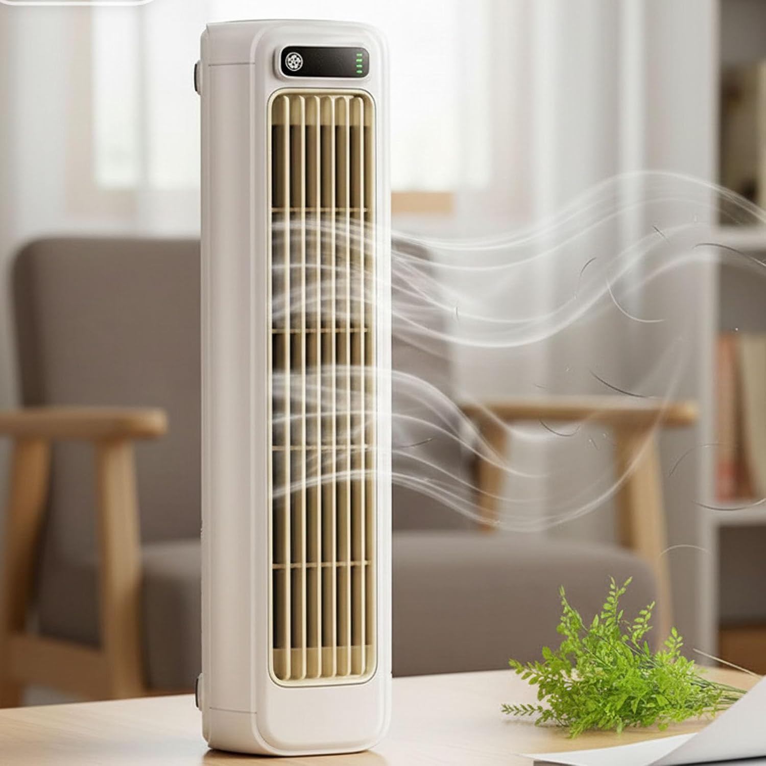 GENERIC Coolizi Cooling Ace, Ventilateur De Climatiseur Tour Sans Lame Rechargeable à 3 Vitesses, Petit Ventilateur De Refroidissement à Glace AC Silencieux Pour Bureau, Bureau, Chambre (grey)