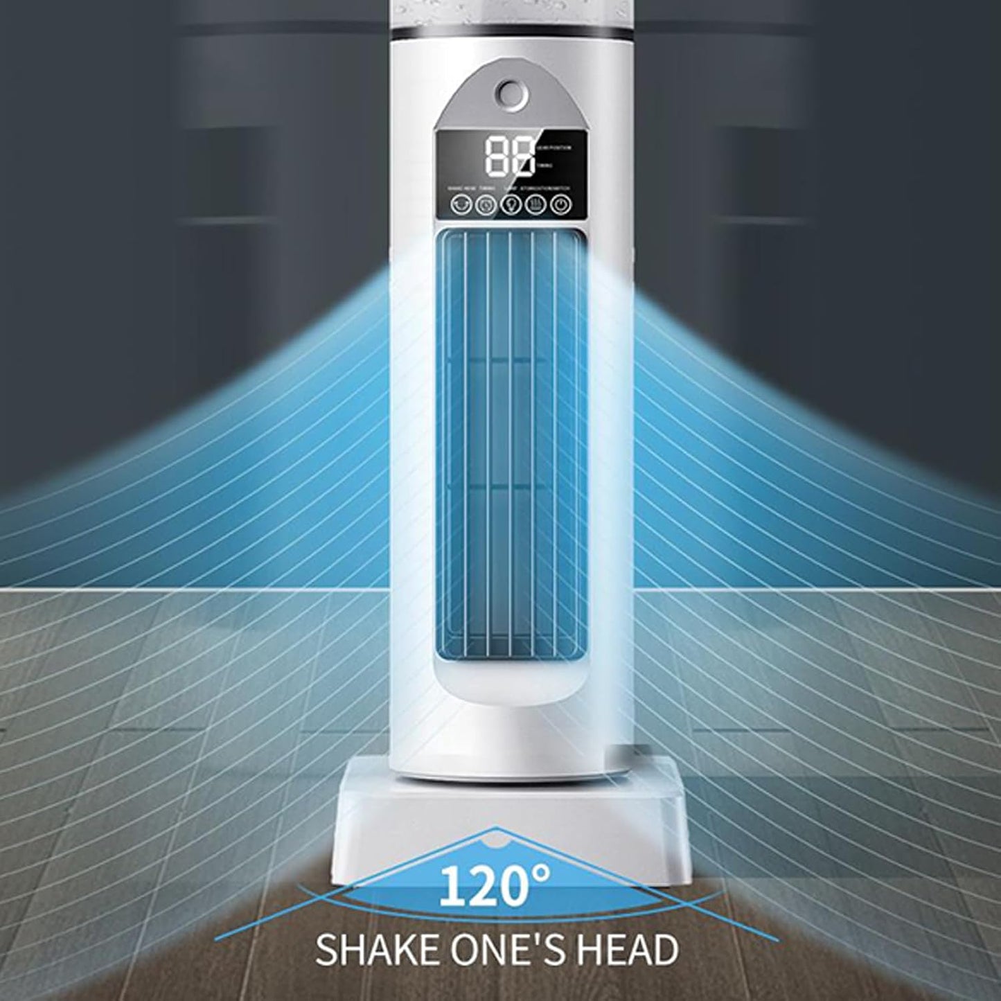 GENERIC Ventilateur De Climatisation – Ventilateur De Refroidissement D'air Tour Pour Chambre à Coucher – 6 Vitesses Oscillantes Sans Pales Avec Télécommande Et Réservoir D'eau, Humidificateur Pour Maison