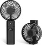  Jonwall Mini Ventilateur De Bureau Portable USB Rechargeable à Piles 5200mAh Avec Fonction De Banque D'alimentation 5 Vitesses Pliable Personnel Noir