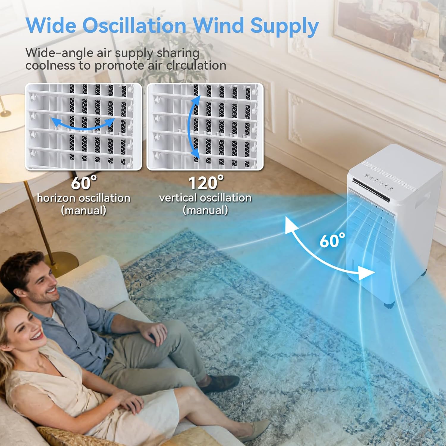 GENERIC Refroidisseur D'air Par évaporation, Refroidisseur Portable De 7 L Avec 3 Vitesses De Ventilateur, 4 Blocs De Glace, Télécommande Et Minuterie De 7,5 H, Affichage LED, Humidification Et Oscillation