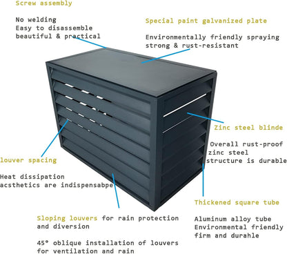 GENERIC Écran De Clôture Pour Climatiseur Extérieur – Couvercle De Conditionnement En Alliage D'aluminium Et Support De Fleurs Anti-corrosion Pour Unité Extérieure Support De Plante En Métal (marron, Taille