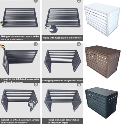 GENERIC Housse De Protection En Aluminium Pour Climatiseur – Protection Contre Les Intempéries Pour Pompe à Chaleur – Clôture élégante Pour Climatiseurs Et Design Léger