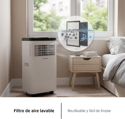  Corberó CPC07 Climatiseur 3 En 1 Avec Télécommande, 2000 W, 10-16 M², 16-31 °C, Refroidissement, Chauffage, Déshumidification, 2 Vitesses, Minuterie 24 Heures