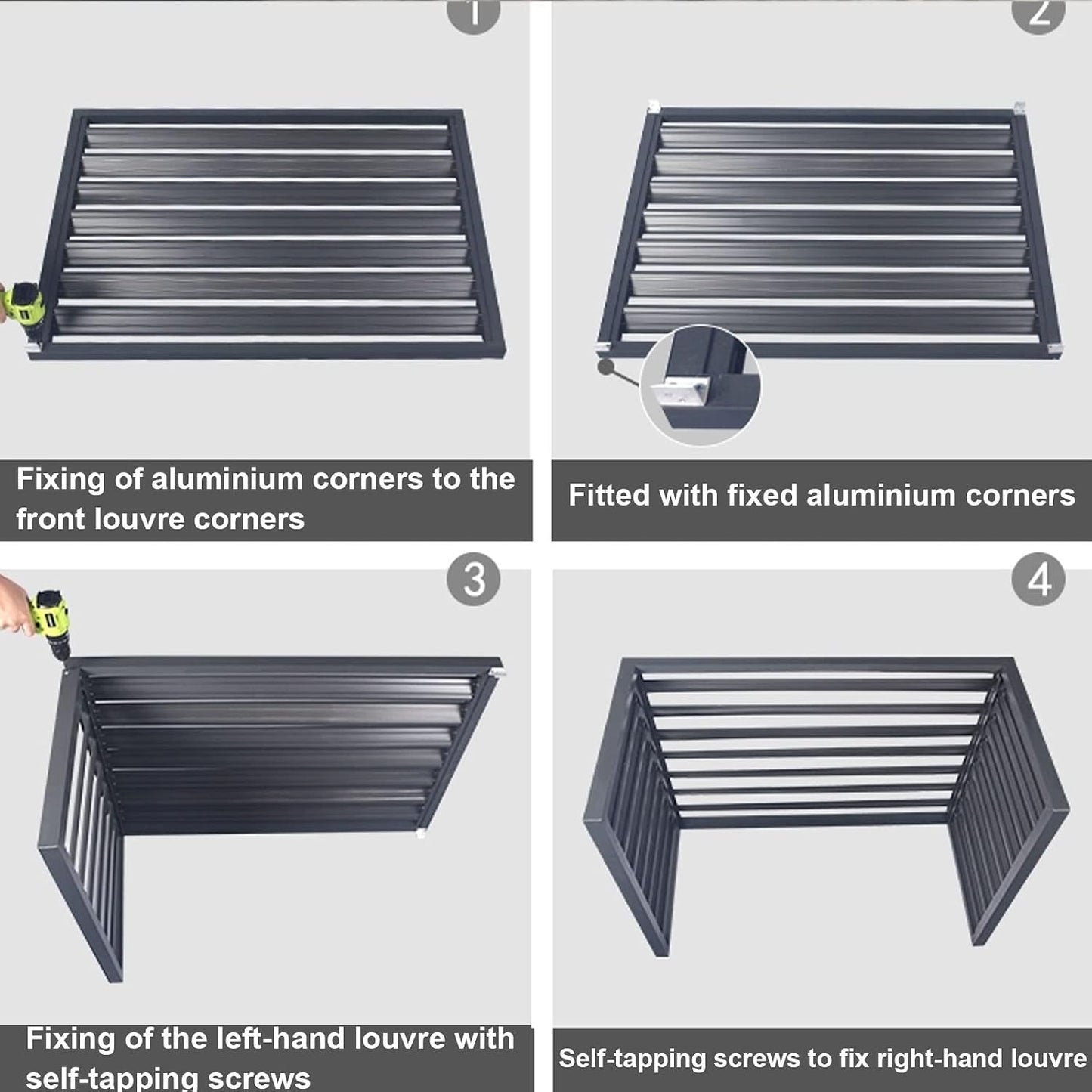 GENERIC Housse De Protection Pour Climatiseur Extérieur – Clôture De Protection En Aluminium Pour Climatisation Et Pompe à Chaleur, Bouclier Résistant Aux Intempéries, Idéal Pour Les Unités De Climatisation
