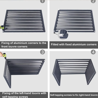 GENERIC Housse De Protection Pour Climatiseur Extérieur – Clôture De Protection En Aluminium Pour Climatisation Et Pompe à Chaleur, Bouclier Résistant Aux Intempéries, Idéal Pour Les Unités De Climatisation