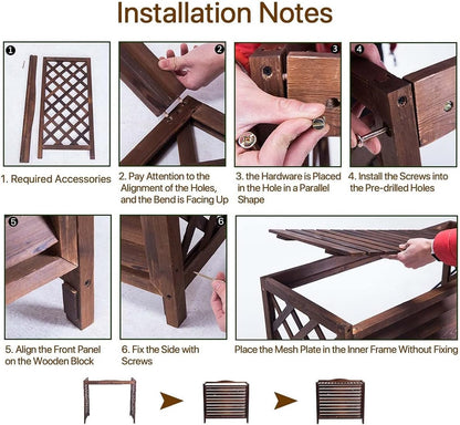 GENERIC Housse De Climatiseur D'extérieur En Bois Robuste Pour Climatiseurs Et Pompes à Chaleur - Grilles De Protection En Bois Massif - Clôture Et Support De Fleurs