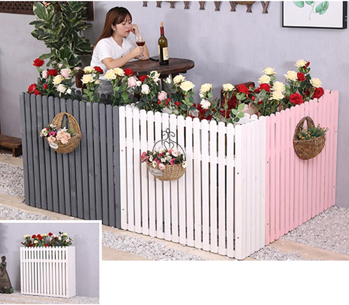 GENERIC Clôture En Bois Massif Pour Climatiseur – Housse Anti-corrosion Et Support Pour Plantes Pour Climatiseurs 100 X 30 X 80 Cm – Cachez Et Protégez élégamment Votre Système De Climatisation