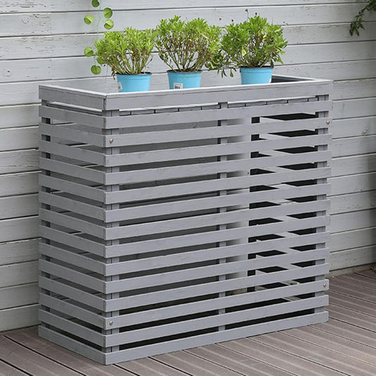  Housse En Bois Pour Climatiseur – Protection Extérieure Pour Climatiseurs Et Pompes à Chaleur – Clôture élégante Pour Dissimuler Le Climatiseur, Idéale Pour Une Utilisation En Extérieur