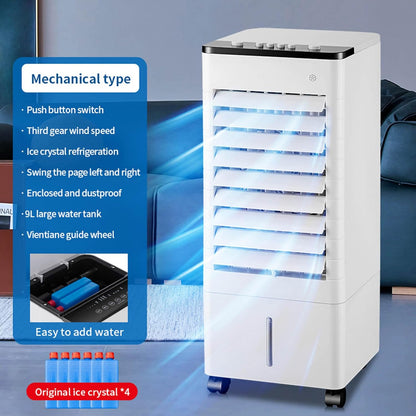  Climatiseur Portable, Réservoir D'eau De 9 L, Ventilateur à 3 Vitesses, Télécommande, Minuterie 15 H, Arrêt Automatique Pour Chambre, Bureau, Maison