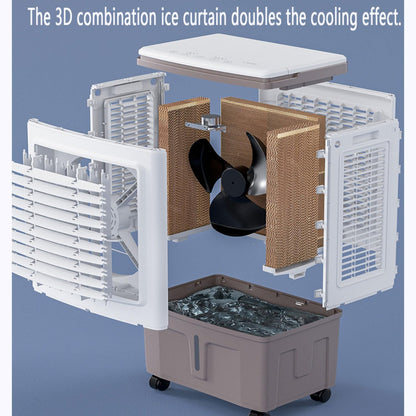  Climatiseur évaporatif Portable Avec Réservoir De 40 L, 2 Bacs à Glace, 3 Vitesses, Oscillation à 120°, Humidificateur Et Ventilateur Silencieux Pour L'intérieur Et L'extérieur.
