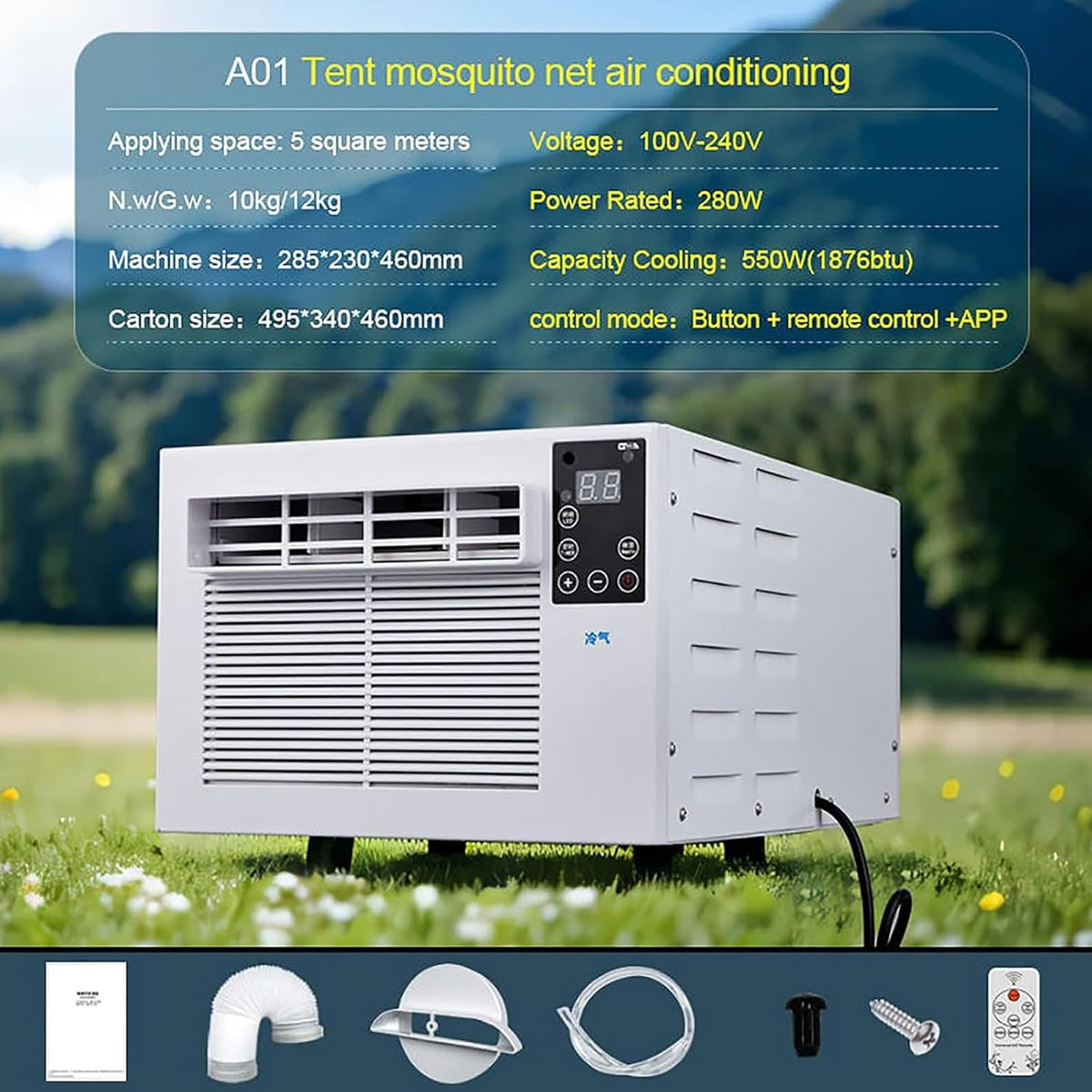 GENERIC Climatiseur Portable – Unité Mini Climatiseur 3-en-1 à Refroidissement Rapide Avec Ventilateur Et Déshumidificateur, Climatiseur Compact Sans Installation Pour Chambre, Cuisine, Bureau à Domicile