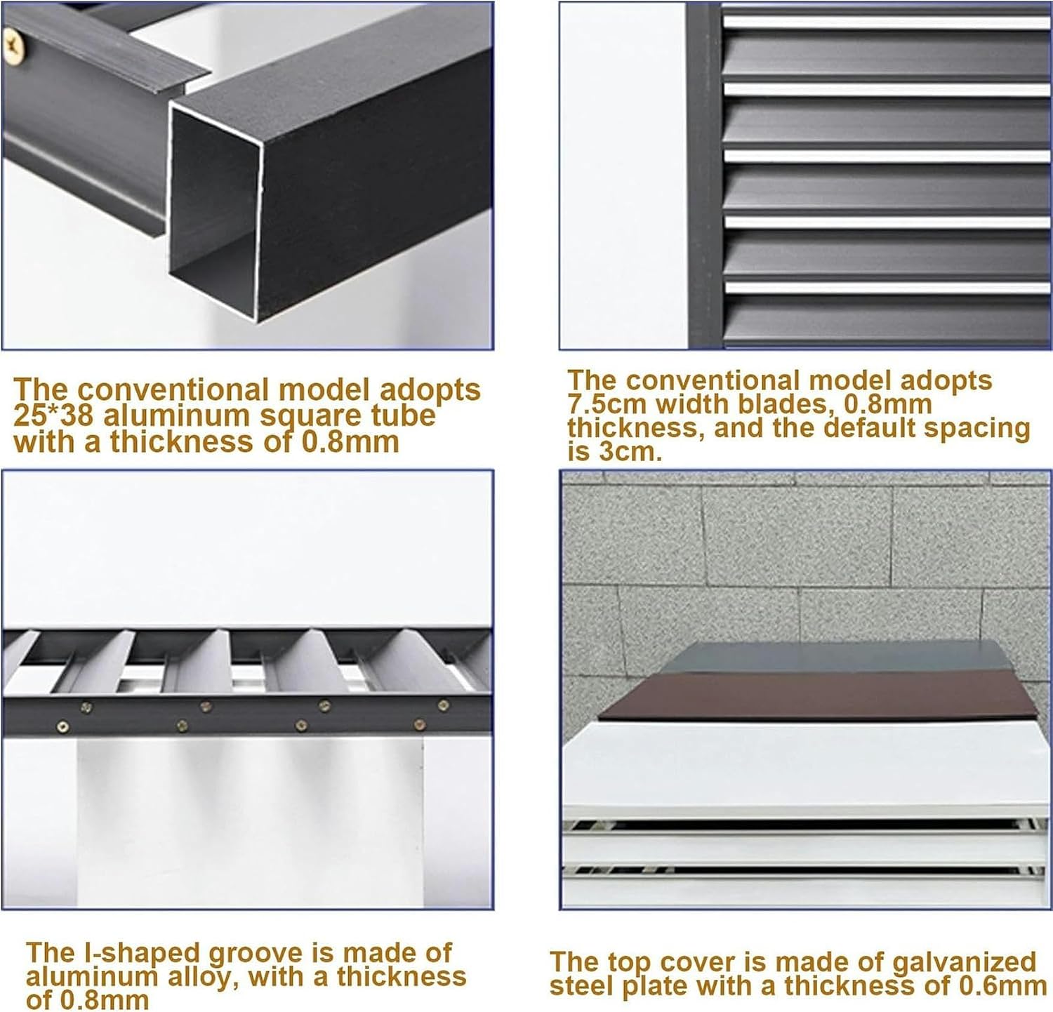 GENERIC Mini Housse En Aluminium Pour Climatiseur Et Pompe à Chaleur Pour Unité Extérieure, Protection Contre Les Intempéries, Protection Durable Pour Systèmes CVC