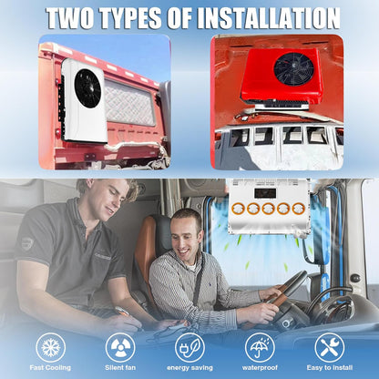 GENERIC Climatiseur Split Universel, Unité De Refroidissement Électrique Pour Stationnement Pour Camions, VR, Camionnettes, Système De Refroidissement Automobile Nouvelle Énergie 12V/24V