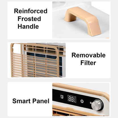  Portable Split AC 1500W Calme, 130m3/h Airflow, Télécommande WiFi, 12H Minuterie, Léger Pour RV Truck Bedroom Camping, Filtre Lavable Enlèvement D'odeur, 40dB Mode Veille