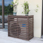  Housse De Climatiseur D'extérieur En Bois Massif Avec Persiennes Pour Unité De Climatisation Et Support De Fleurs Polyvalent, Résistant Aux Intempéries, Taille G - 105 X 45 X 95 Cm