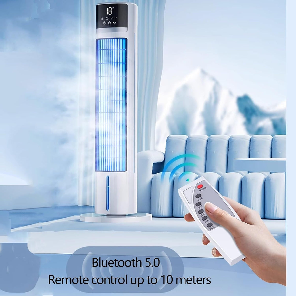 GENERIC Portable AC Unit 5000 BTU, Ventilateur De Refroidissement Silencieux à 3 Vitesses Avec La Brume De Glace Et La Télécommande, A/C Personnel Efficace Sur Le Plan énergétique Pour La Chambre à Coucher,