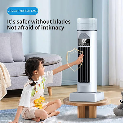 GENERIC Ventilateur De Climatisation – Ventilateur De Refroidissement D'air Tour Pour Chambre à Coucher – 6 Vitesses Oscillantes Sans Pales Avec Télécommande Et Réservoir D'eau, Humidificateur Pour Maison