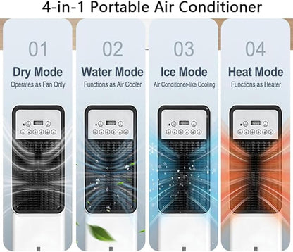 GENERIC Climatiseur Portable 12000 Btu Avec Télécommande, Unité De Climatisation à Double Refroidissement Et Chauffage, Fonction De Refroidisseur évaporatif, Pour Chambre, Bureau, Camping-car Et U Cold + Hot
