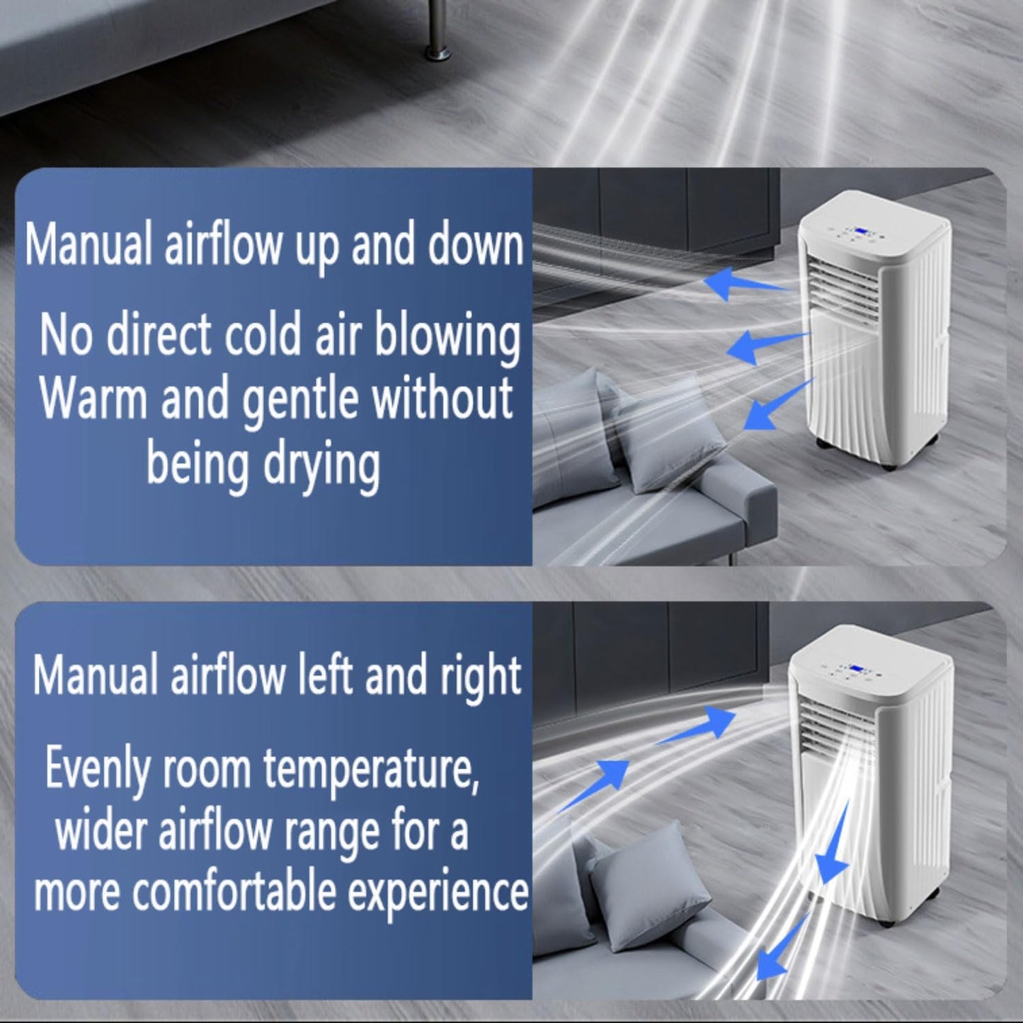  Climatiseur Portable Pour Chambre à Coucher, Garage - Ventilateur De Refroidissement Sans Fenêtre - Avec Télécommande - Réservoir De 1 L - Minuterie 24 H - Humidificateur D'air Par évaporation - Pour