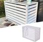 GENERIC Housse En Aluminium à 4 Panneaux Fendue Pour Climatiseur D'extérieur Et Support De Fleurs, Bouclier De Pompe à Chaleur Résistant Aux Intempéries (blanc 100 X 50 X 70 Cm)