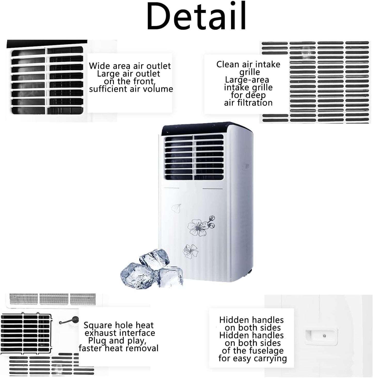  Climatiseurs Portables, Refroidisseur D'air évaporatif à Volume D'air Circulant De 300 M3/h Avec Oscillation à 90°, AC Portable Pour Chambre, Fonction De Minuterie 24 H Pour La Cuisine De La Chambre