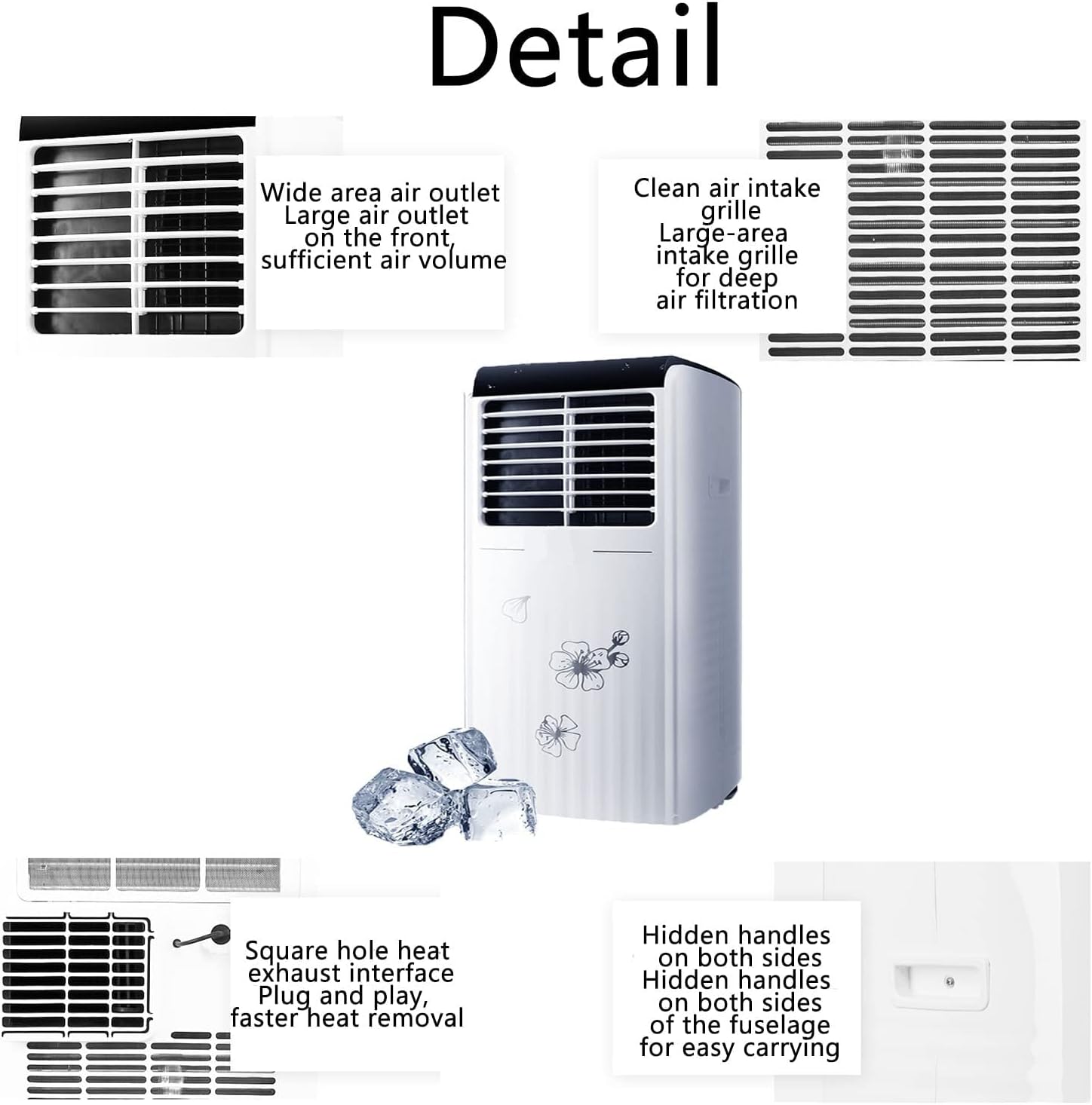  Climatiseurs Portables, Refroidisseur D'air évaporatif à Volume D'air Circulant De 300 M3/h Avec Oscillation à 90°, AC Portable Pour Chambre, Fonction De Minuterie 24 H Pour La Cuisine De La Chambre