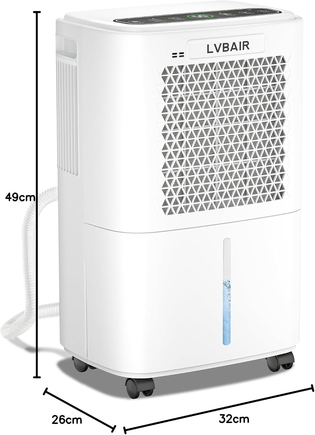  Déshumidificateur 12L/jour - Déshumidificateur électrique Puissant, économe En énergie, Portable, 3 Modes Et Contrôle Intelligent De L'humidité, Déshumidificateur électrique