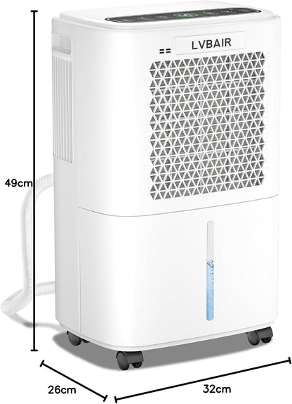  Déshumidificateur 12L/jour - Déshumidificateur électrique Puissant, économe En énergie, Portable, 3 Modes Et Contrôle Intelligent De L'humidité, Déshumidificateur électrique