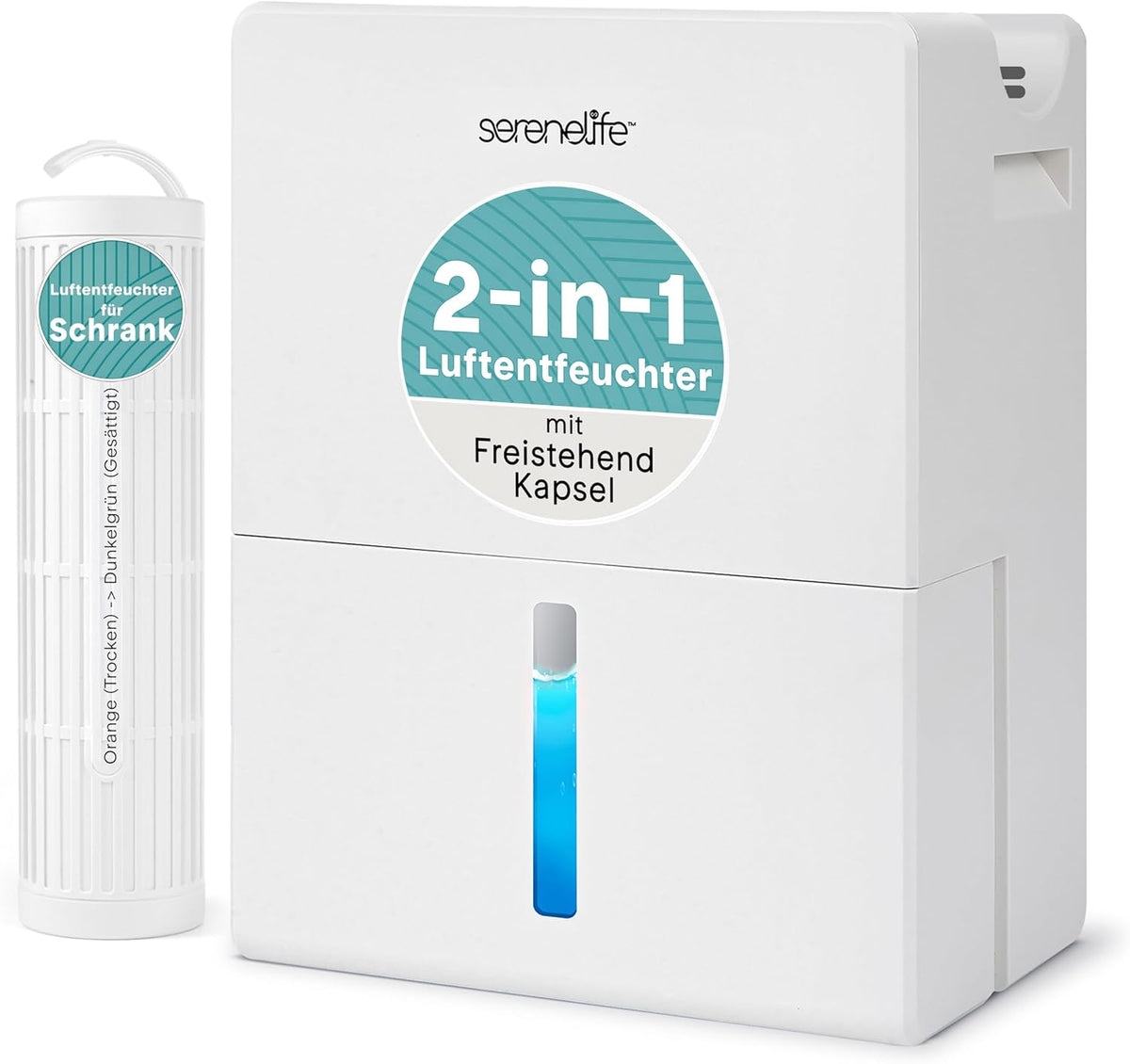  SereneLife Déshumidificateur 2,7 L–Déshumidificateur à Semi-Conducteurs Avec Arrêt Automatique, Dégivrage, Minuterie Et Mode Sommeil, Contrôle De L’Humidité, Réservoir 2,3 L, Fonctionnement Silencieux