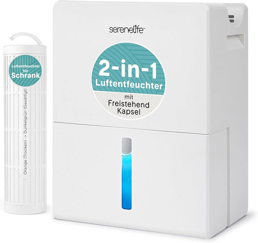  SereneLife Déshumidificateur 2,7 L–Déshumidificateur à Semi-Conducteurs Avec Arrêt Automatique, Dégivrage, Minuterie Et Mode Sommeil, Contrôle De L’Humidité, Réservoir 2,3 L, Fonctionnement Silencieux