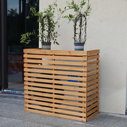 GENERIC Housse De Protection Pour Climatiseur D'extérieur En Bois Massif Avec Persiennes - Protection Résistante Aux Intempéries - Support De Fleurs Polyvalent - Dimensions (H X L X P) : 85 X 35 X 80 Cm
