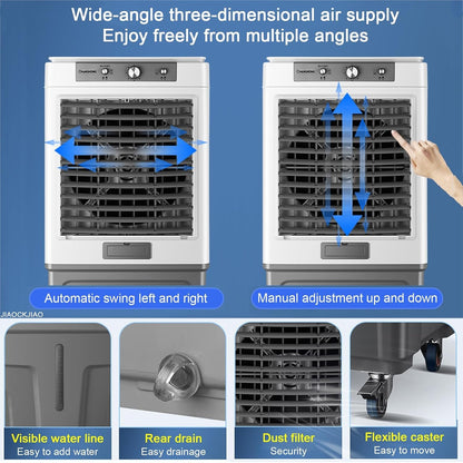  Climatiseur Mobile Sans Évacuation, Portable 3-en-1 Refroidisseur Par Évaporation Humidificateur Ventilateur, 3 Vitesses De Réglables, Pour Bureau À Domicile De Climatiseur Personnel (Size : Remote C