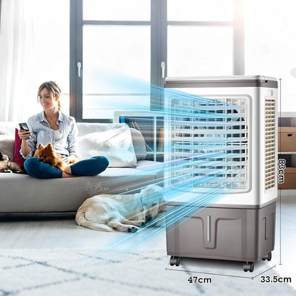  Climatiseur Mobile Sans Évacuation 30LClimatiseur Mobile Silencieux Avec 3 Vitesses 3 Modes 35dB Réservoir D'eau Amovible Télécommande Ventilateur Refroidisseur D'air Climatisation Pour Chambre