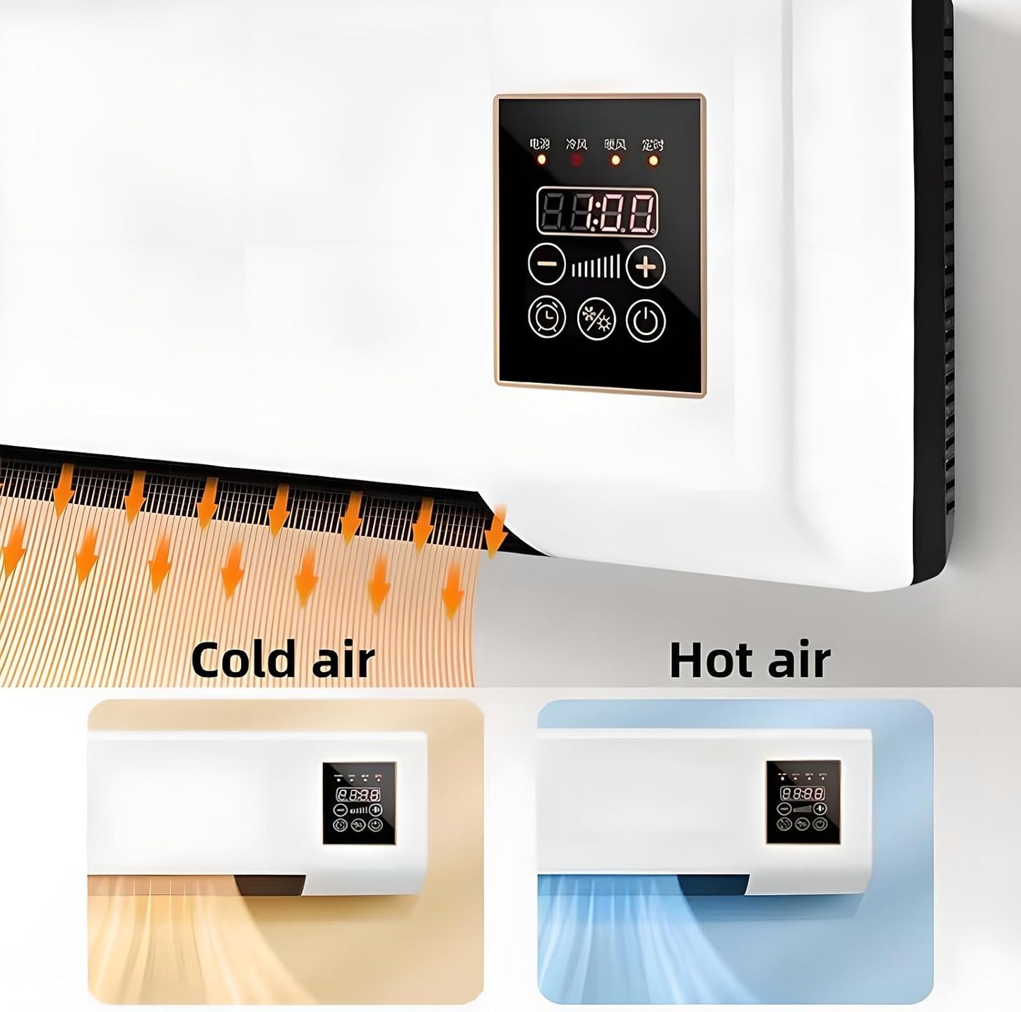  Ventilateur De Climatiseur Portable Mural Avec Télécommande - Unité à Fente Ultra-puissante, Mini Système De Refroidissement Mobile Pour La Maison Et Le Bureau